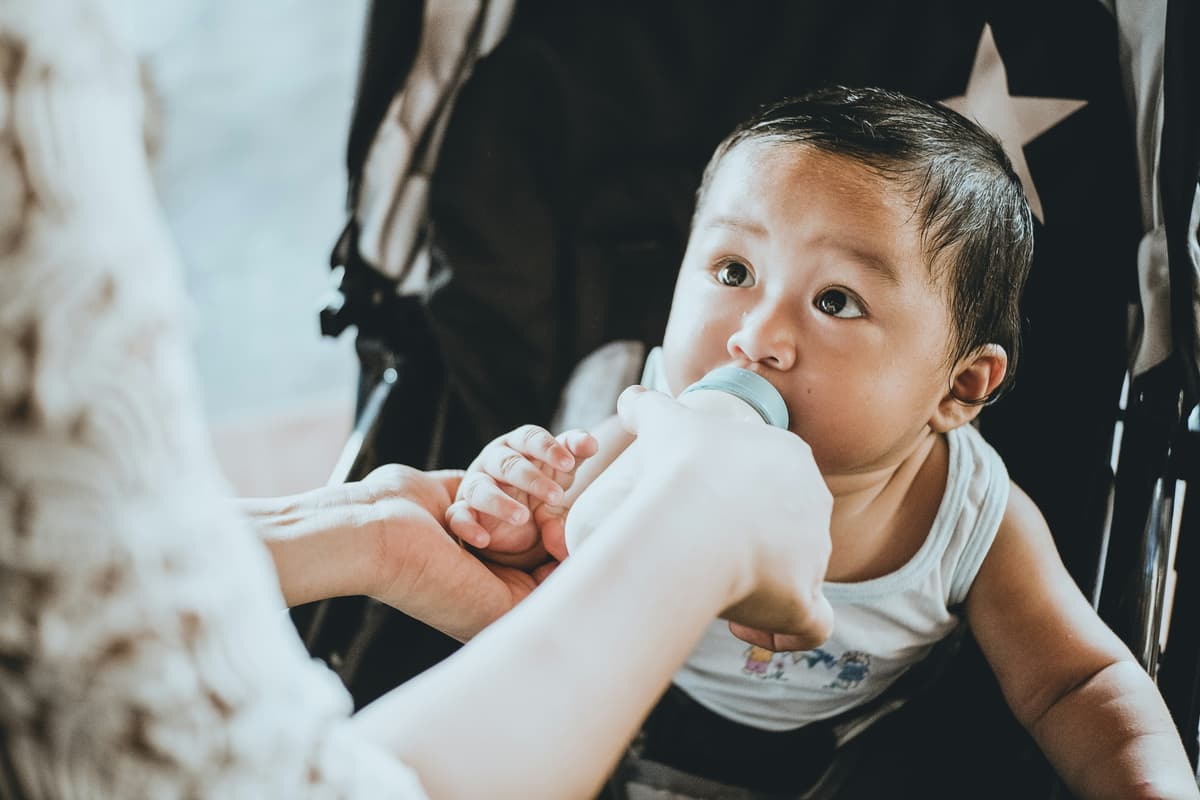 A baby bottle travel bag packed with bottles and snacks